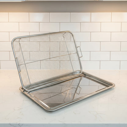 Inttox-Ensemble de Plateaux Croustillants en Acier Inoxydable Antiadhésif