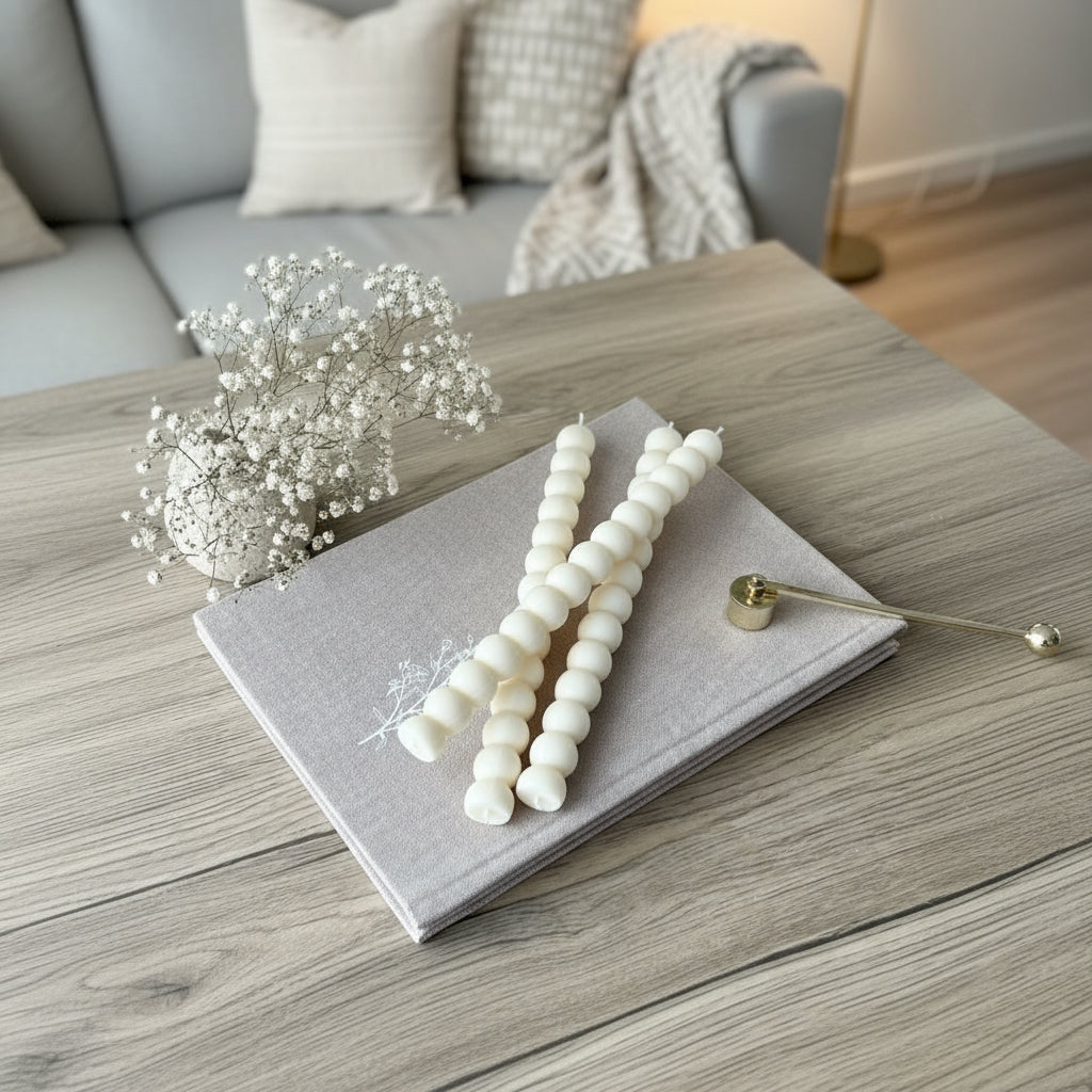 3 pack Bougies décoratives torsadées à bulles