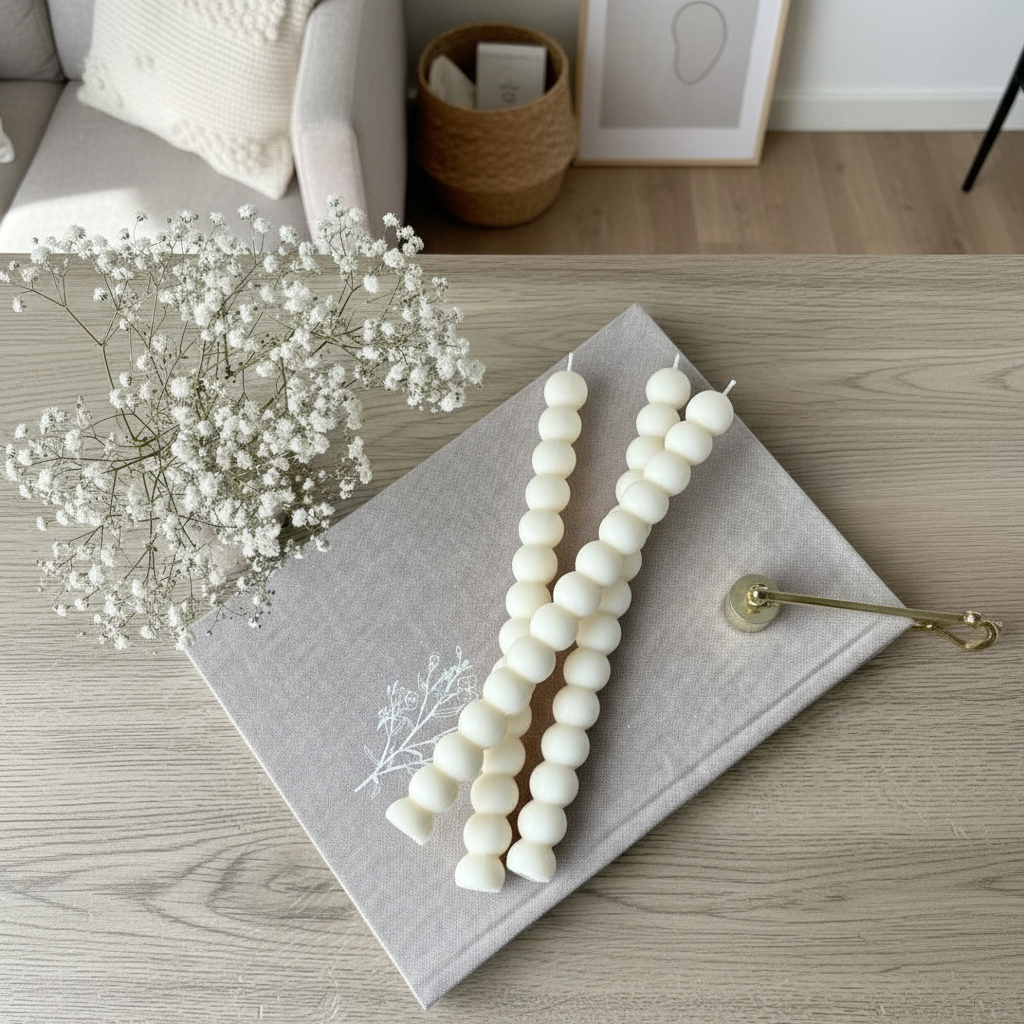 3 pack Bougies décoratives torsadées à bulles