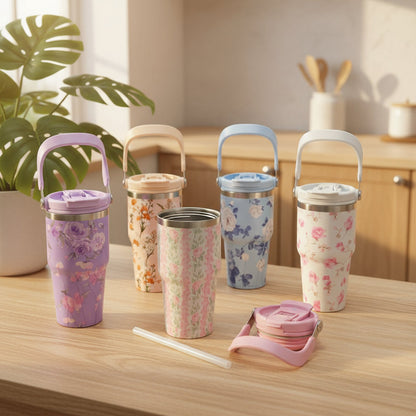 Inttox-Tasse Isotherme – Design Fleur Créatif