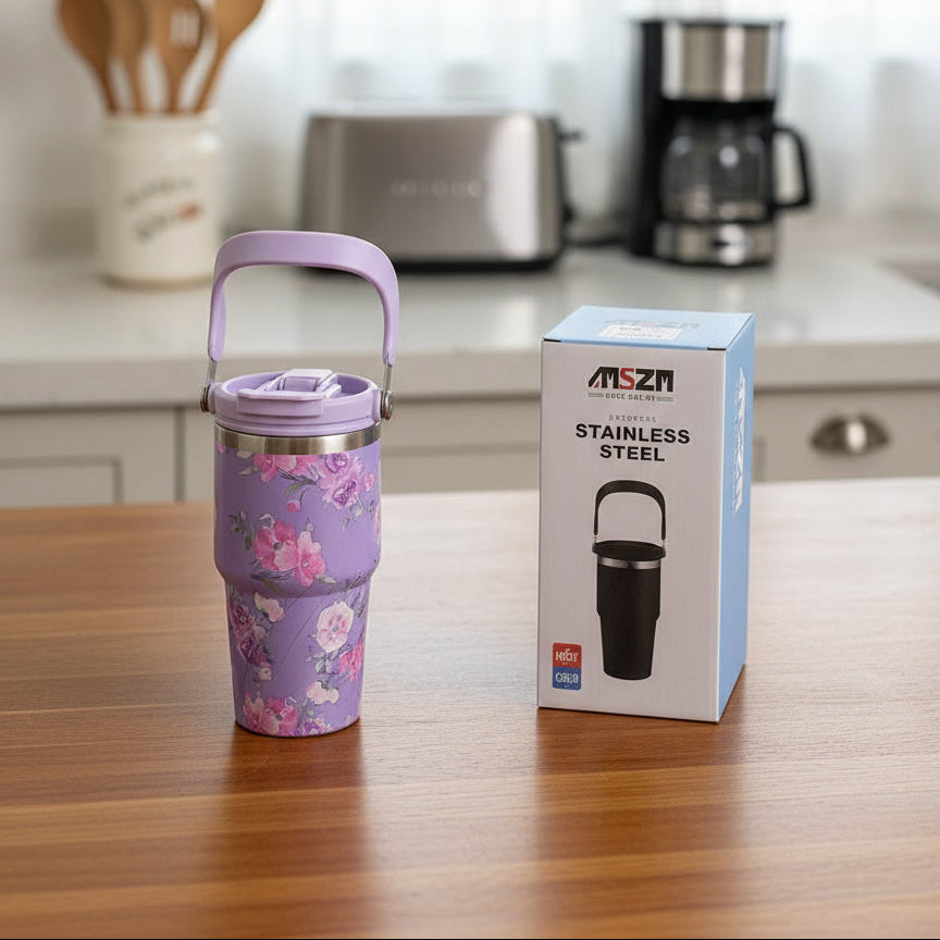 Inttox-Tasse Isotherme – Design Fleur Créatif