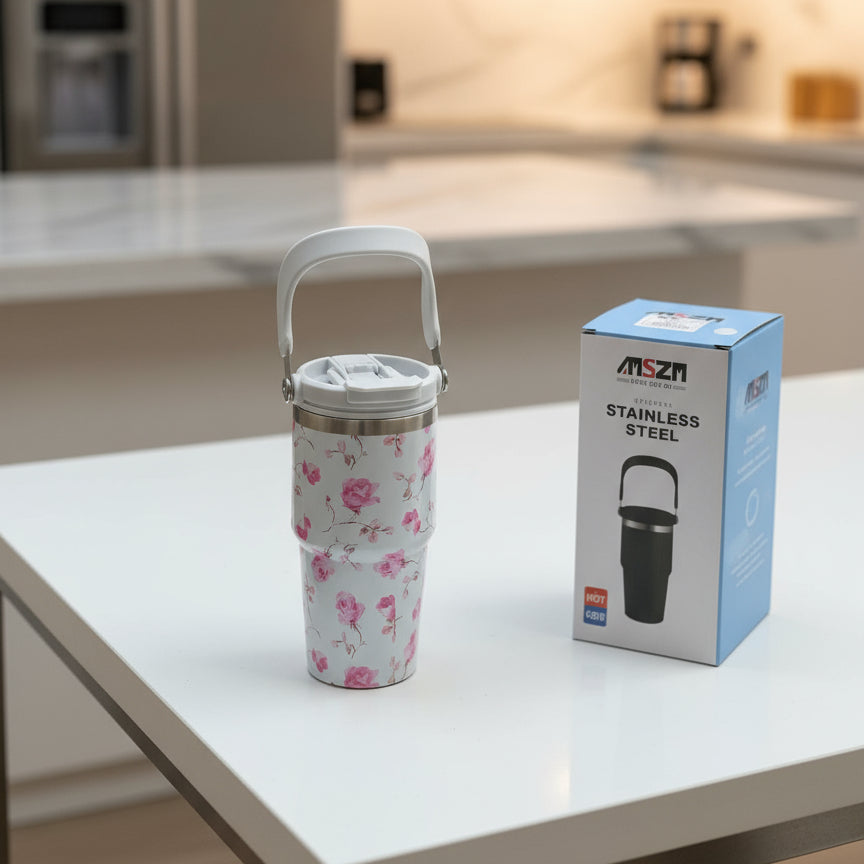 Inttox-Tasse Isotherme – Design Fleur Créatif