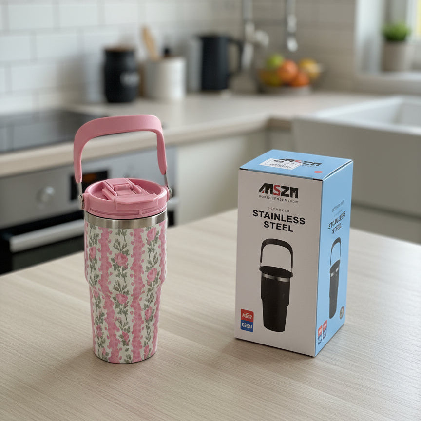 Inttox-Tasse Isotherme – Design Fleur Créatif