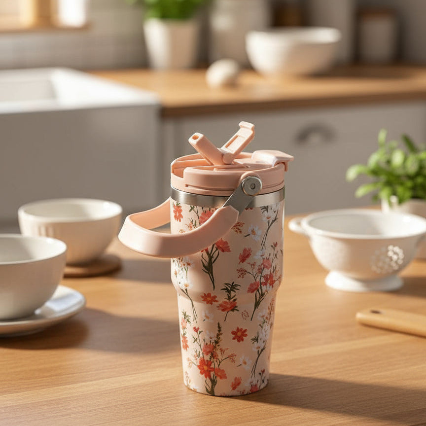 Inttox-Tasse Isotherme – Design Fleur Créatif