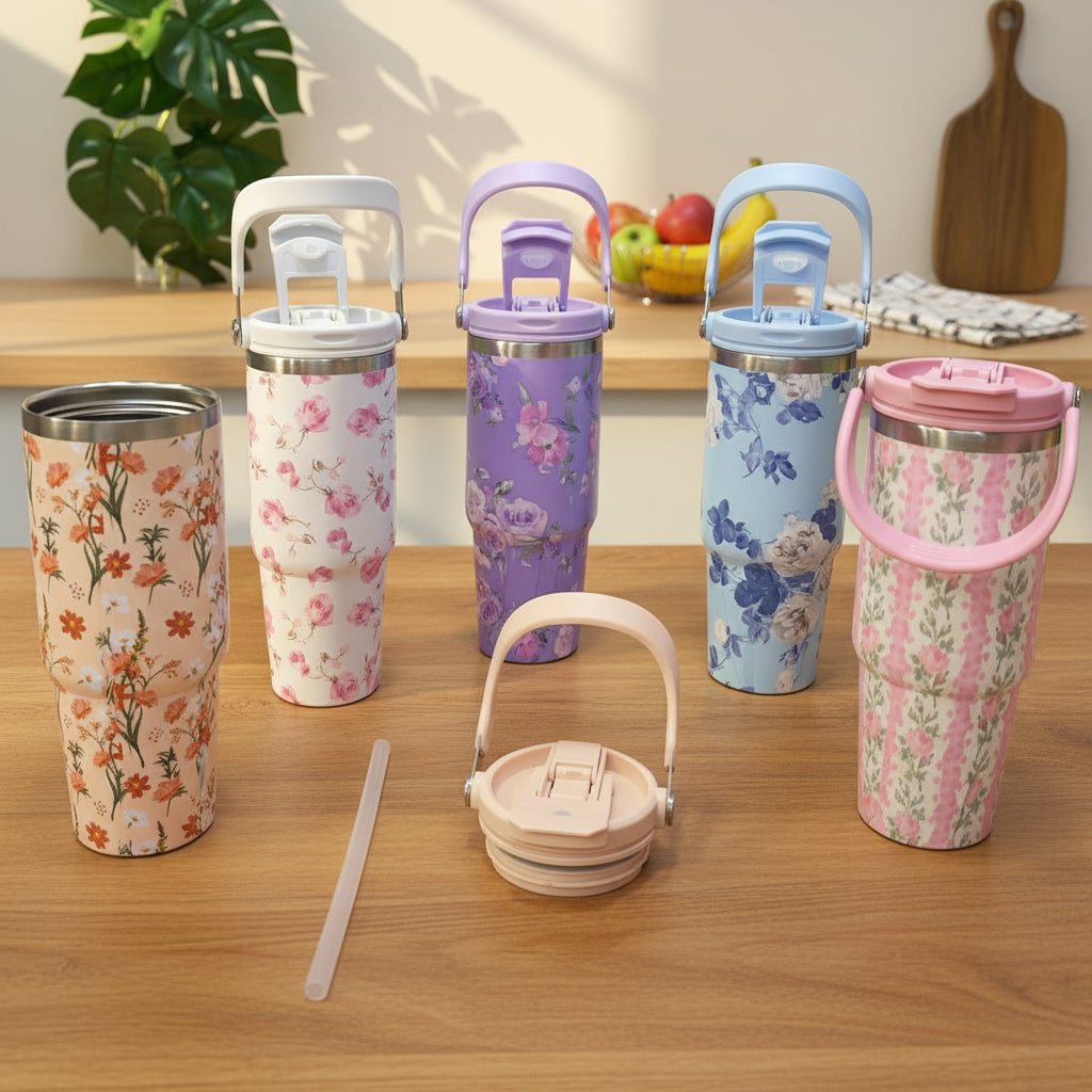 Inttox-Tasse Isotherme – Design Fleur Créatif