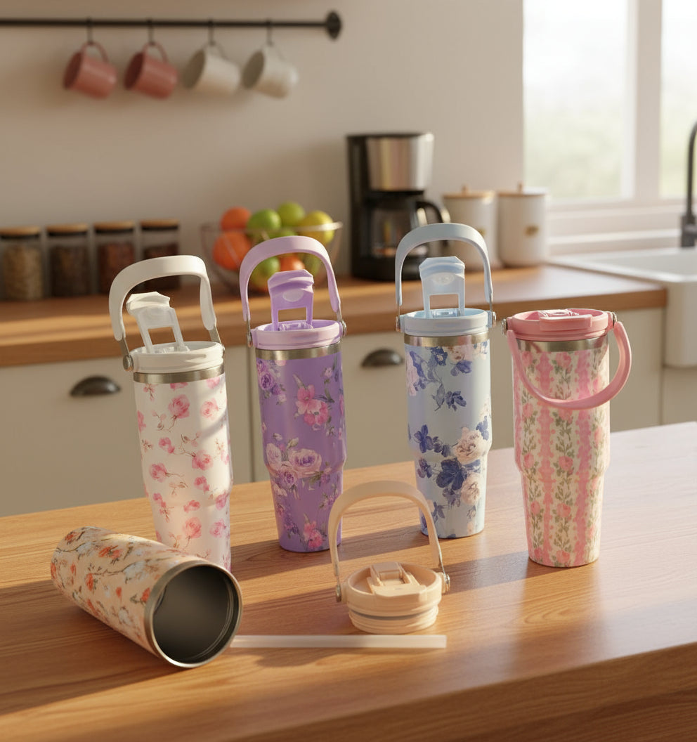 Inttox-Tasse Isotherme – Design Fleur Créatif