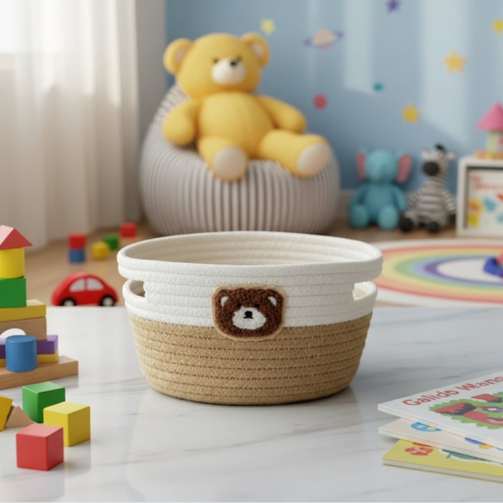 Inttox-Panier de Rangement en Corde de Coton Tissé