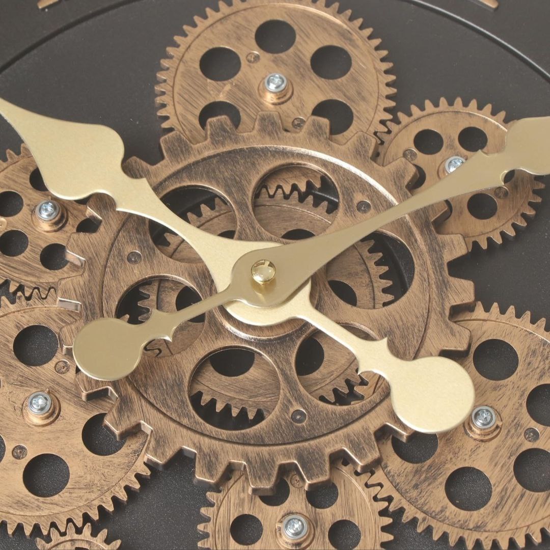 Inttox-🕰️ Grande Horloge Murale Steampunk  🏠