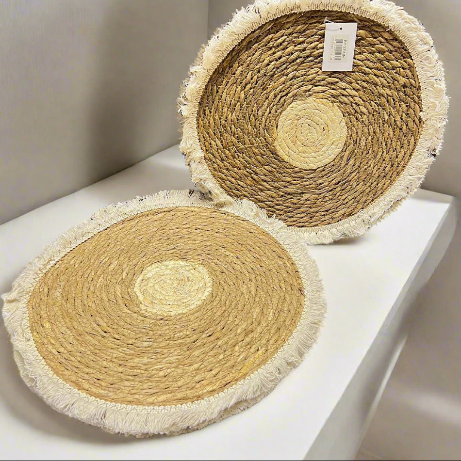 Inttox-🍽️ Table Ronds en Chanvre & Coton – Style Bohème Chic ✨(une pices)