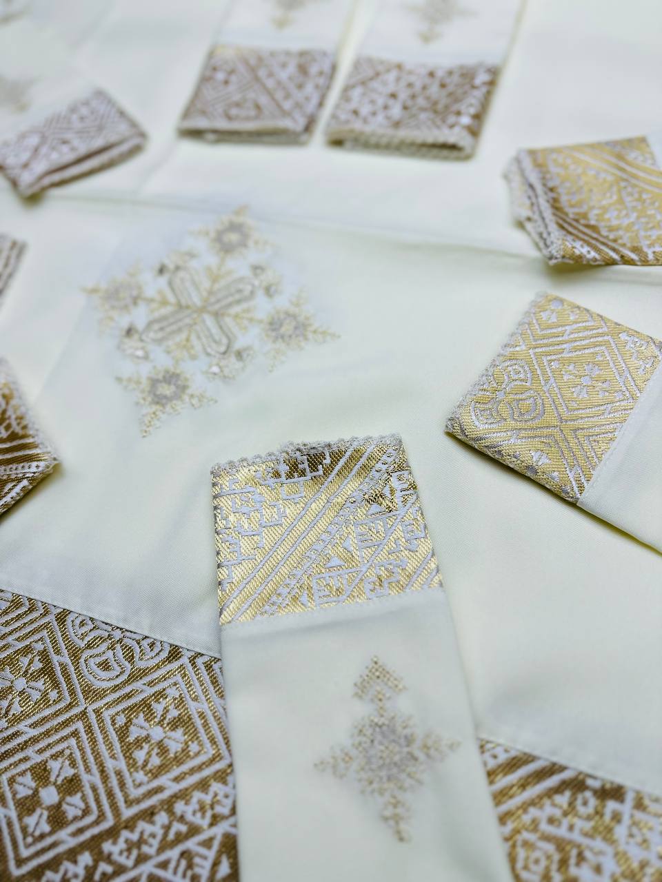Inttox-🕌 Nappe Marocaine Brodée avec 8 Serviettes 🧵✨