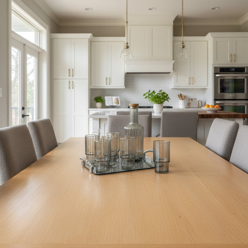 Inttox-🥂 Service à eau en verre doré avec plateau 8 Piece