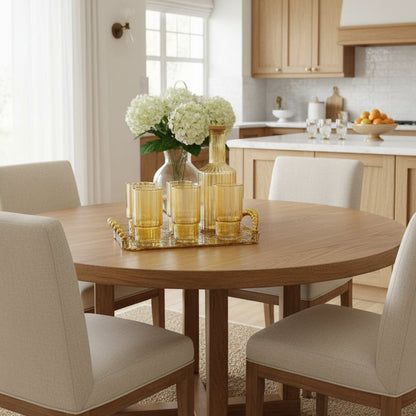 Inttox-🥂 Service à eau en verre doré avec plateau 8 Piece