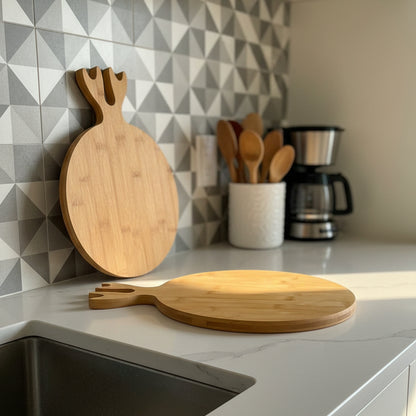 Inttox-🍈 Planche à découper en bambou en forme de grenade 2 piece