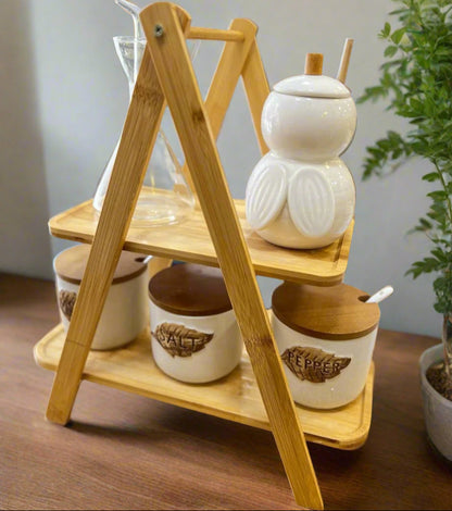 Intttox- 🍽️ Plateau Inttox Farm – Multi-niveaux en Bambou Alimentaire
