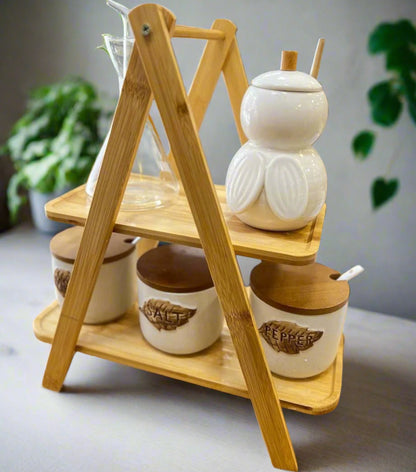 Intttox- 🍽️ Plateau Inttox Farm – Multi-niveaux en Bambou Alimentaire