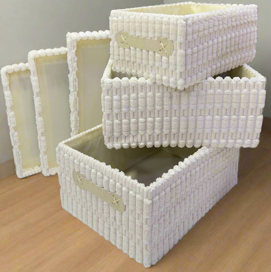 Inttox-🧺 Set de 3 Boîtes de Rangement avec Couvercle – Inttox 🌿✨