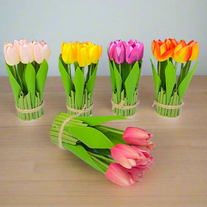 Inttox-🌷 Bouquet de Tulipes Artificielles 7 Têtes