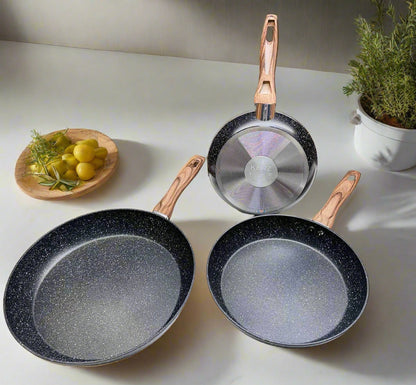 Inttox-Set de 3 Poêles Forgées Antiadhésives