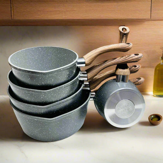 Inttox- Ensemble de 5 Casseroles en Aluminium Forgé 🪵🍲