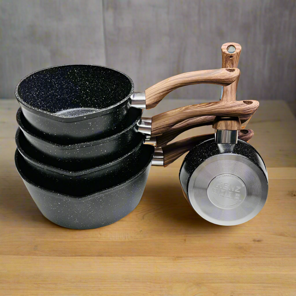 Inttox- Ensemble de 5 Casseroles en Aluminium Forgé 🪵🍲