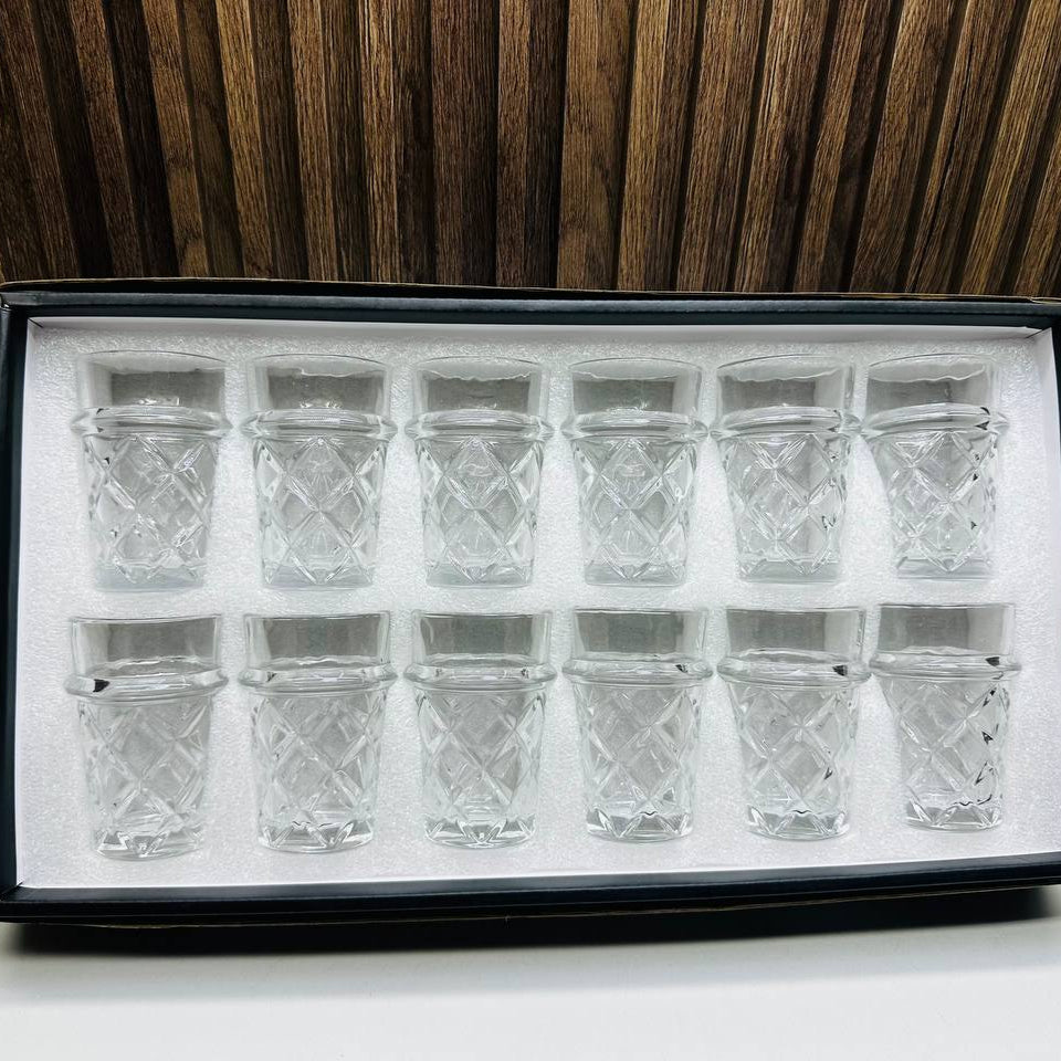 Inttox-Coffret 12 Verres à Thé en Cristal Décorés 🧿
