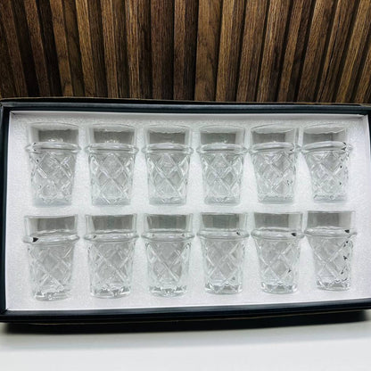 Inttox-Coffret 12 Verres à Thé en Cristal Décorés 🧿