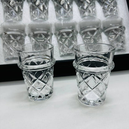Inttox-Coffret 12 Verres à Thé en Cristal Décorés 🧿