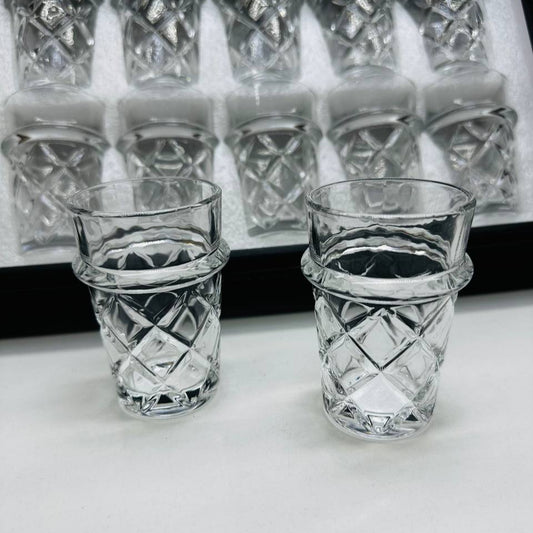 Inttox-Coffret 12 Verres à Thé en Cristal Décorés 🧿