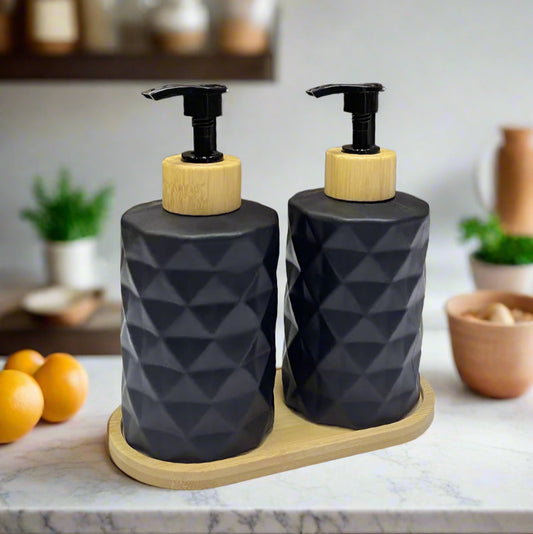 Inttox-Set de 2 Bouteilles de Luxe et avec plateau bambou