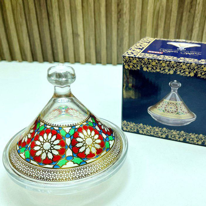 Inttox-Mini Tajine en Verre Marocain Coloré 3 piece ✨