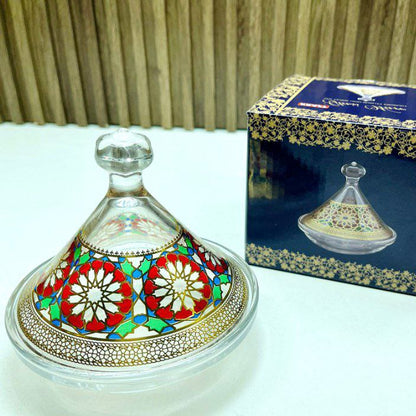 Inttox-Mini Tajine en Verre Marocain Coloré 3 piece ✨