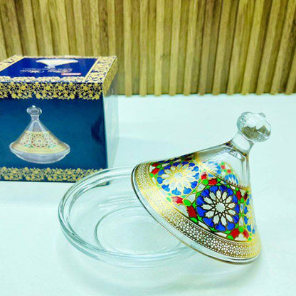 Inttox-Mini Tajine en Verre Marocain Coloré 3 piece ✨