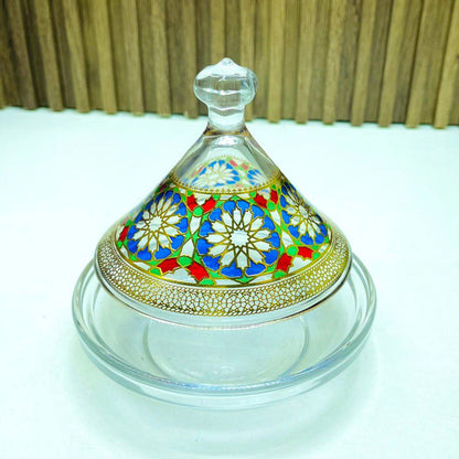 Inttox-Mini Tajine en Verre Marocain Coloré 3 piece ✨