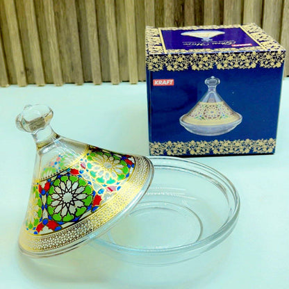 Inttox-Mini Tajine en Verre Marocain Coloré 3 piece ✨