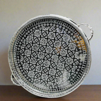 Inttox-✨ Assiette Marocaine Dorée & Argentée – Collection Inttox 🏺