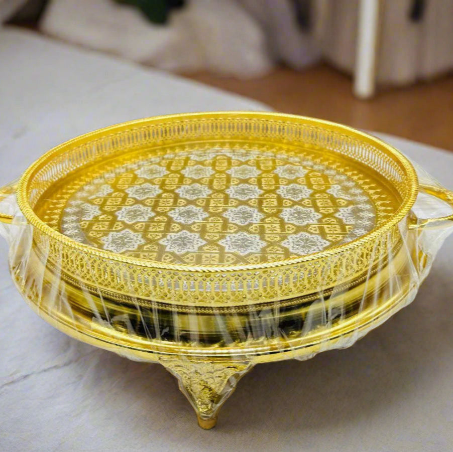 Inttox-✨ Assiette Marocaine Dorée & Argentée – Collection Inttox 🏺