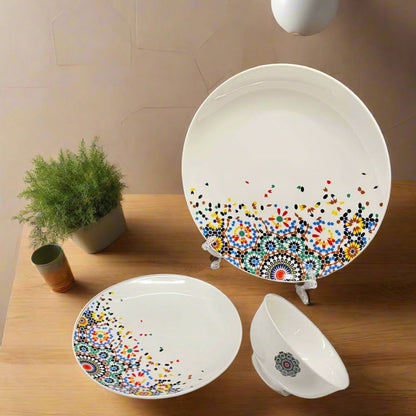 Inttox-🍽️ Service de Table 18 Pièces – Design Floral Coloré 🌸✨