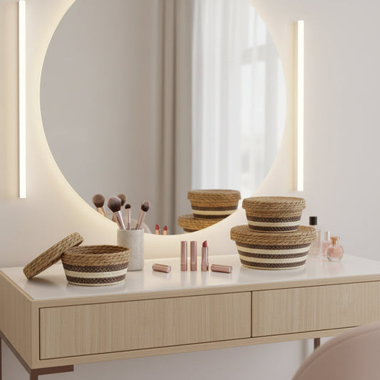 Inttox- Ensemble de paniers tressés naturels 3 piece