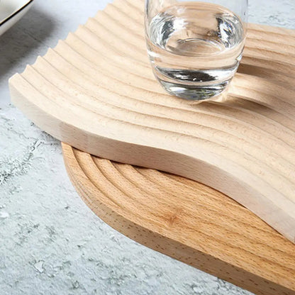 Inttox-🪵🍇 Planche à Découper en Bois — Plateau de Service Rond pour Fruits & Fromage