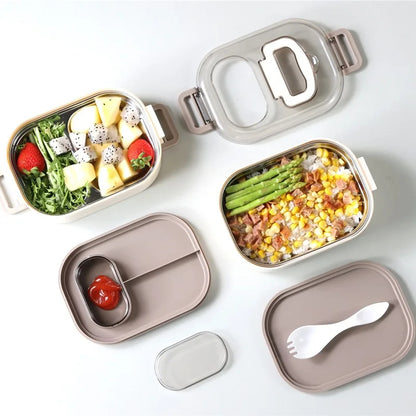 Inttox-🍱✨ Boîte à lunch double couche en acier inoxydable