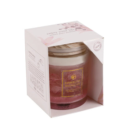 Inttox-🕯️🌸 Bougie Parfumée en Gelée avec Fleurs Séchées – Cadeau Élégant et Relaxant 🎁✨