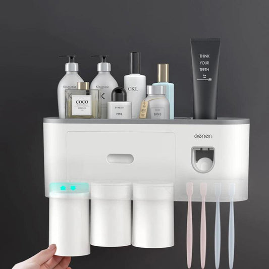 Inttox-Distributeur Automatique de Dentifrice Multifonction avec Support Mural et Tasse - Inttox