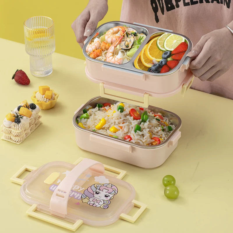 Inttox-🍱♻️ Boîte à lunch rectangulaire en acier inoxydable