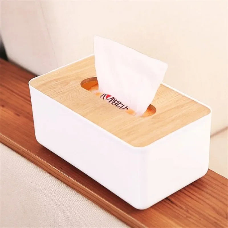 Inttox-2 pièce Boîte à Mouchoirs Moderne avec Couvercle en Bois 🌿🪵