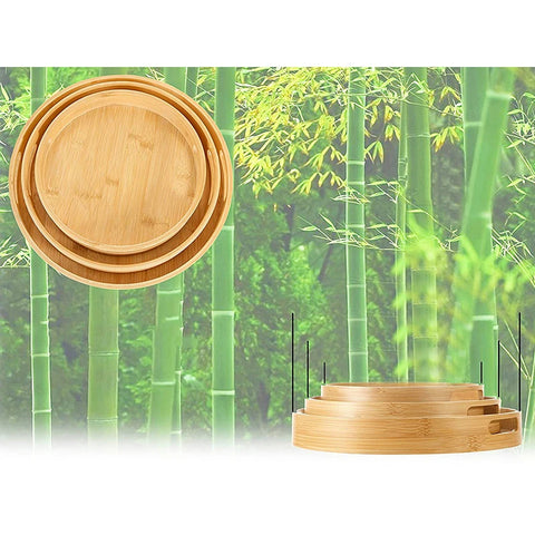 Inttox-Plateau de Service Rond en Bois - Inttox