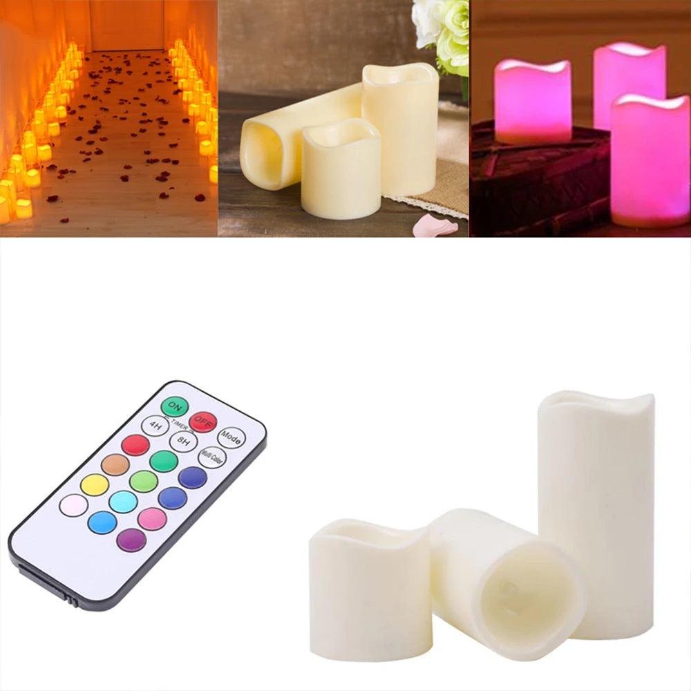 Inttox-Bougies sans Fumée, Bougies Chauffe-Plat Décoratives à LED avec Contrôle 3 piece - Inttox