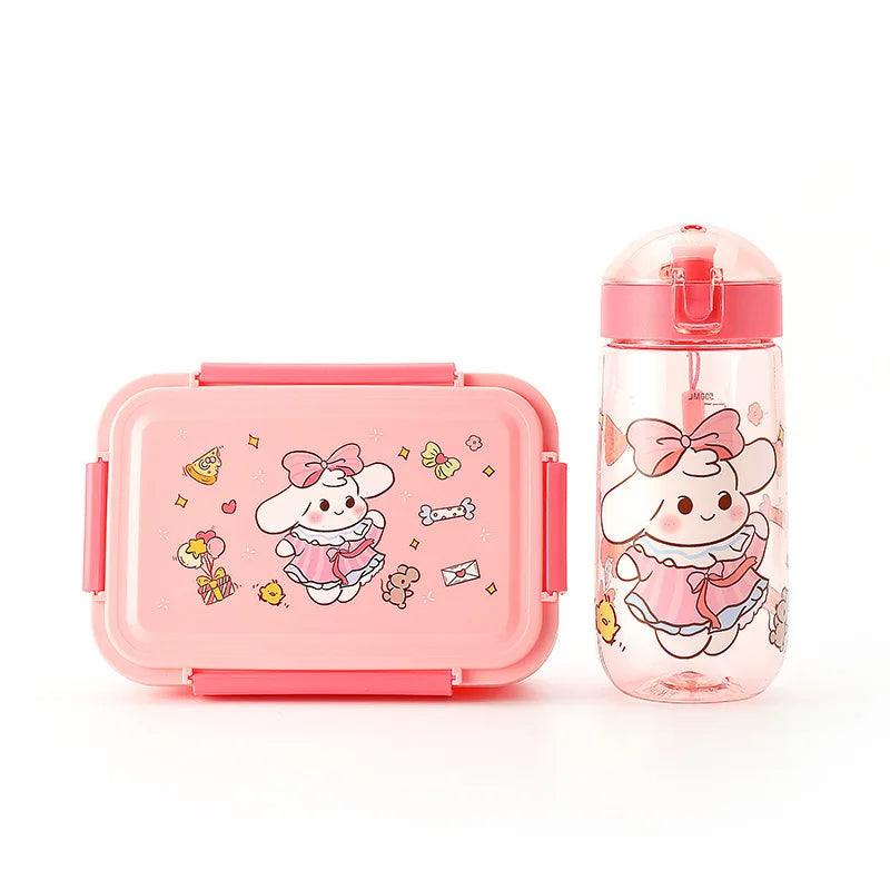 Inttox-🍱 Ensemble Boîte à Lunch & Bouteille d’Eau Enfant 🧃🐻