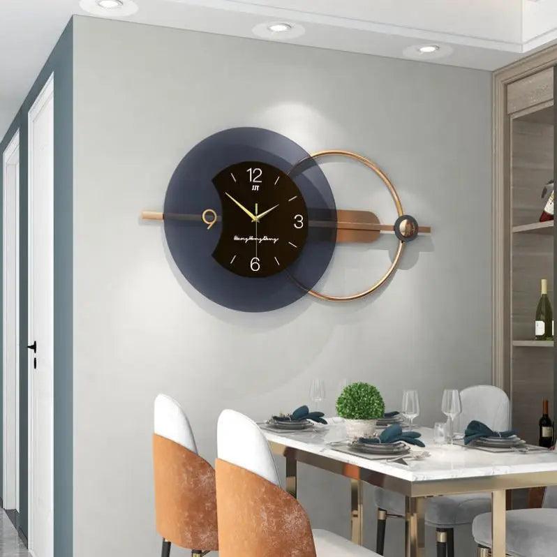 Inttox-Horloge murale de luxe en métal 3D surdimensionnée – Design moderne et personnalisé pour salon