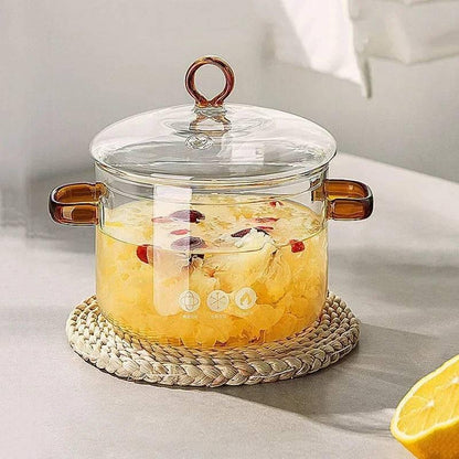 Inttox-Bol à Soupe Transparent Antiadhésif pour Chauffage Instantané 1.5L - Inttox