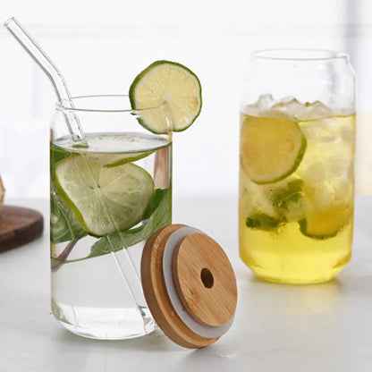 Bouteille d'Eau en Verre avec Paille, Tasse Étanche, Café, Jus, et Thé